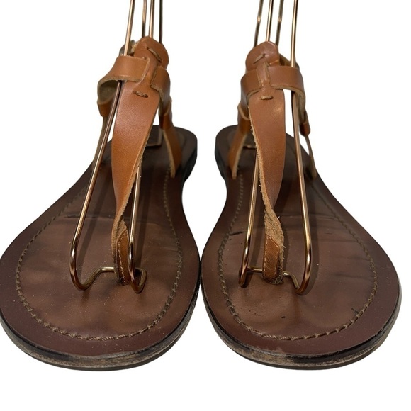 Matisse Women's Sandals Size 7M Brown Leather Thong Buckle Close Made in Italy - Picture 5 of 10